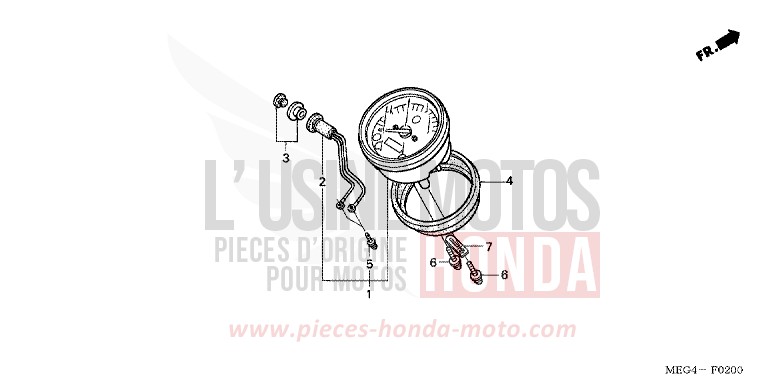 METER for Shadow Aero CANDY BLAZE ORANGE (YR196BB) from 2006